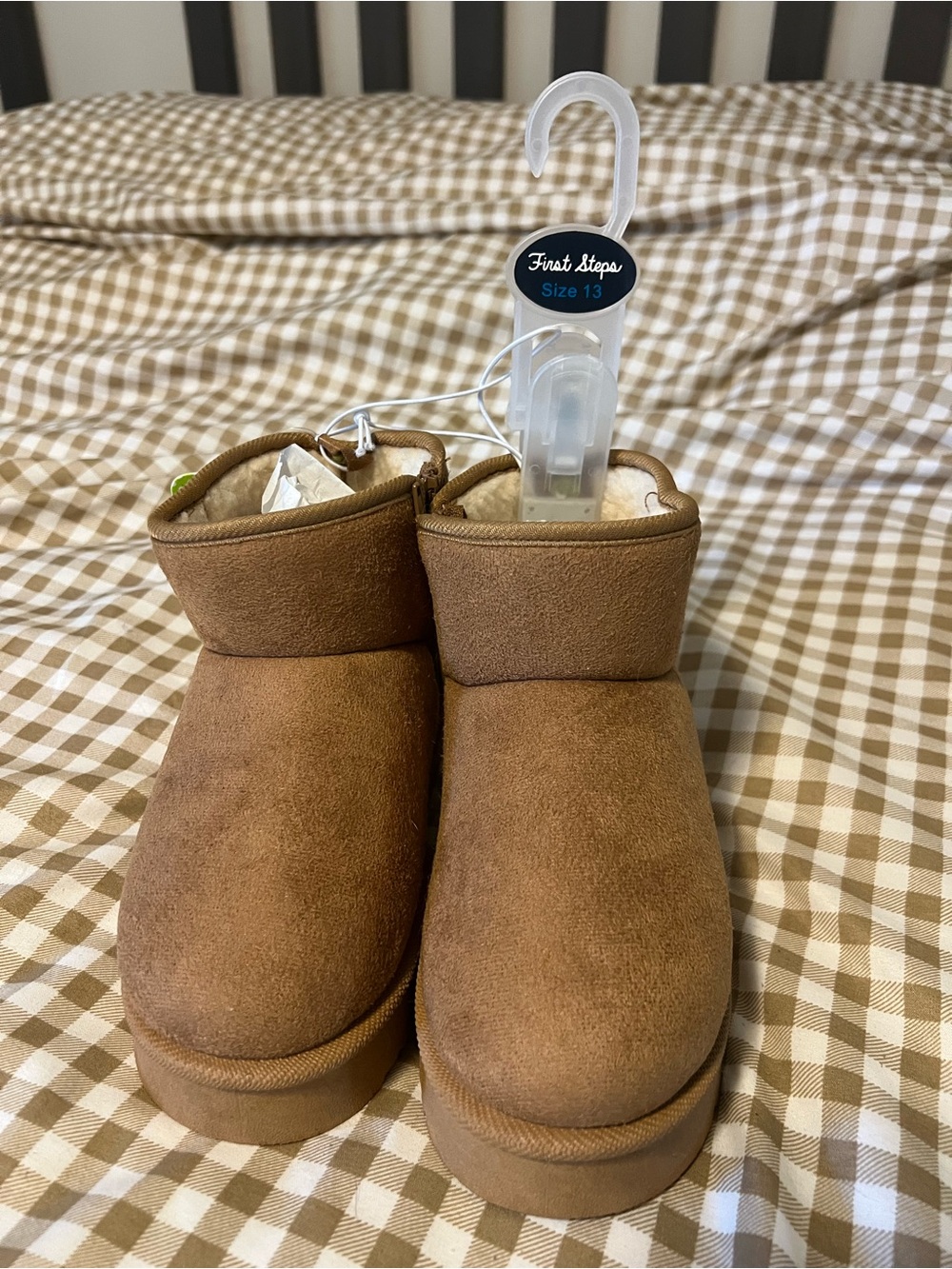 Kids Brown Suede Platform Boots - Size 13